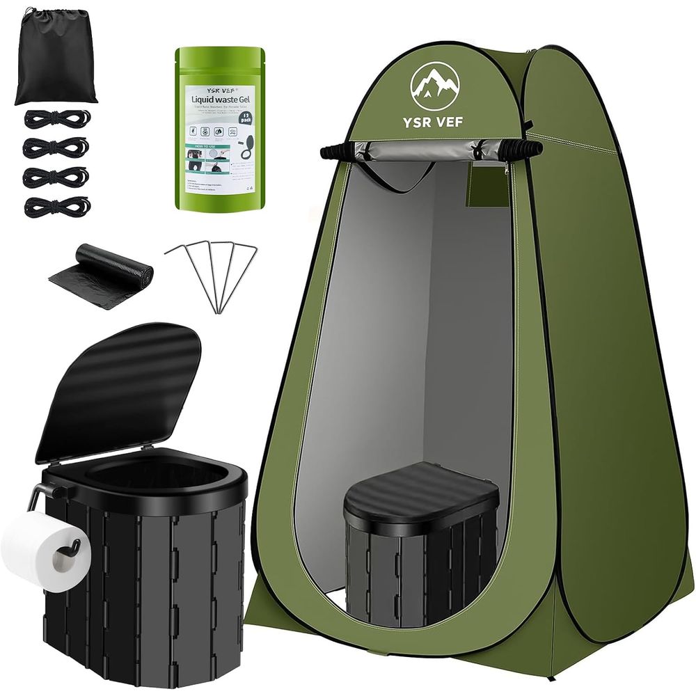 Camping - 휴대용 화장실 키트, 팝업식 개인 텐트와