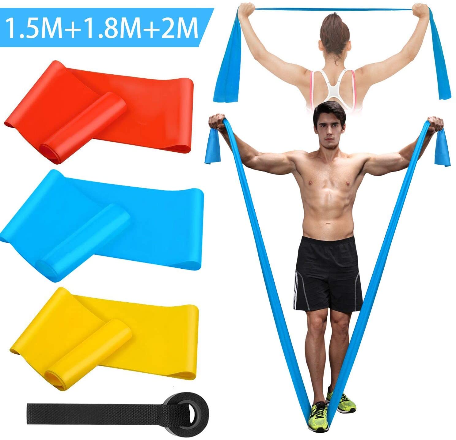 Pilates Bar Kit With Resistance Bands - 탄성 피트니스 밴드 3Pcs 저항 밴드
