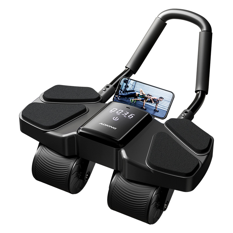 Ab Roller Wheel With Elbow Support - 자동 리바운드 4륜 복근 롤러 휴대용