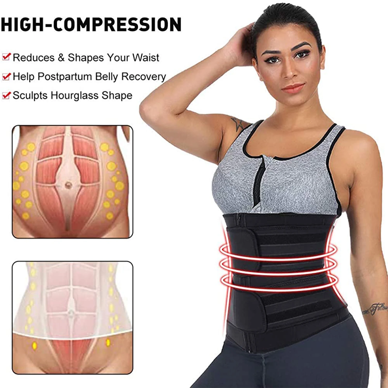 Sweat Waist Trainer Belt Neoprene - 네오프렌 허리 트레이너 운동 트리머 벨트