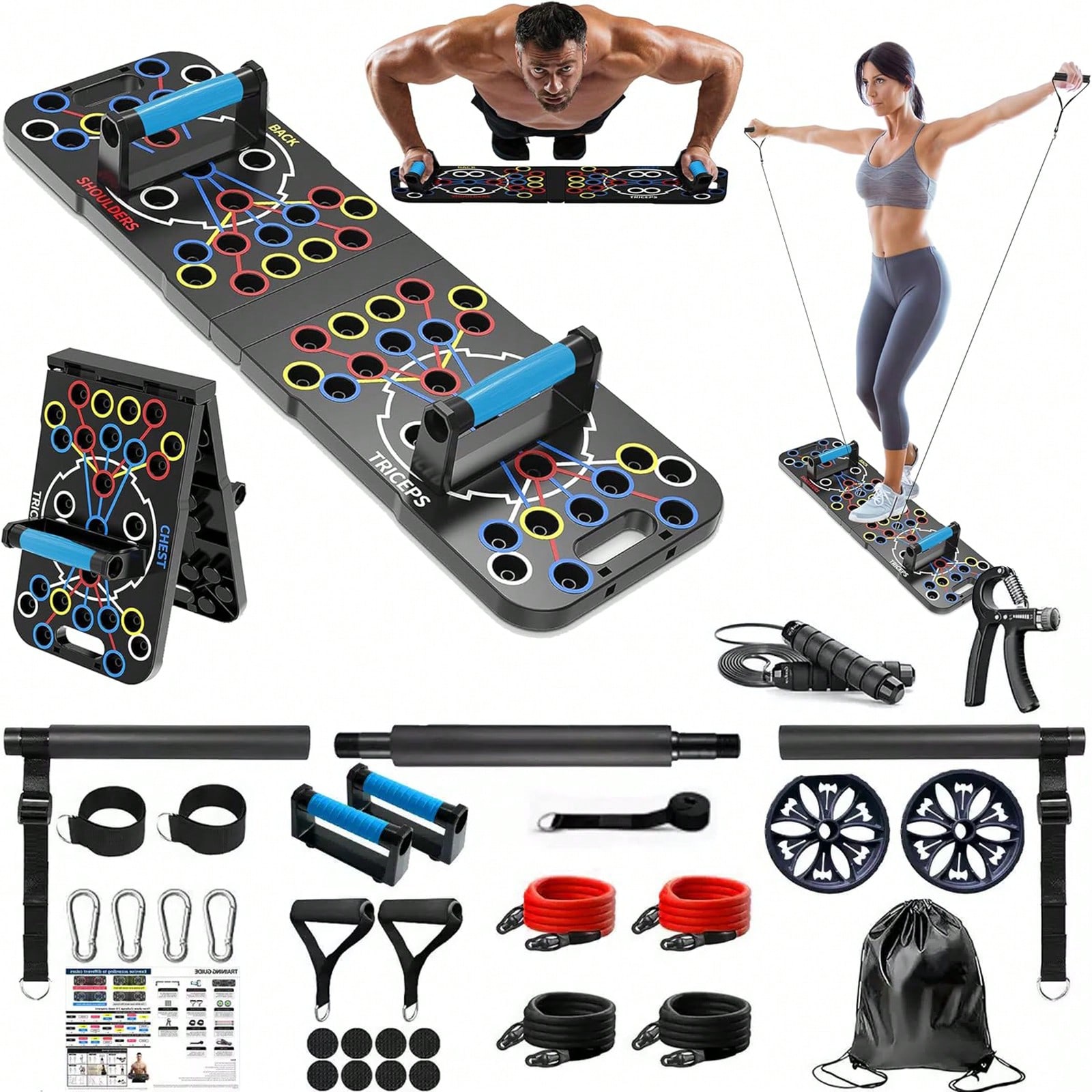 접이식 푸시업 보드 시스템, 다기능 색상 코드화된 푸시 - Push Up Board Foldable Multi Function 리뷰 및 가격
