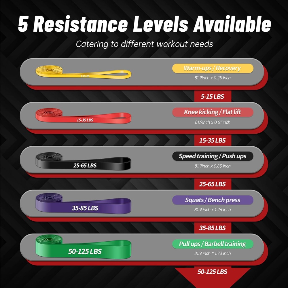 풀업 보조 밴드, 5단계 저항 밴드, 남녀 공용 풀업  - Resistance Bands Set With Handles 리뷰 및 가격
