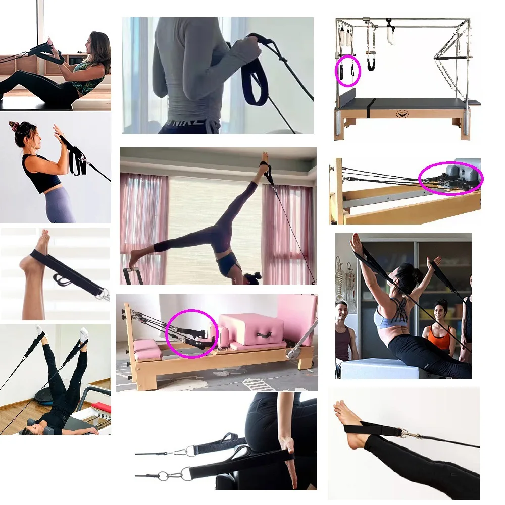 이중 링 탄성 요가 필라테스 침대 운동 액세서리 발목  - Pilates Bar Kit With Resistance Bands 리뷰 및 가격