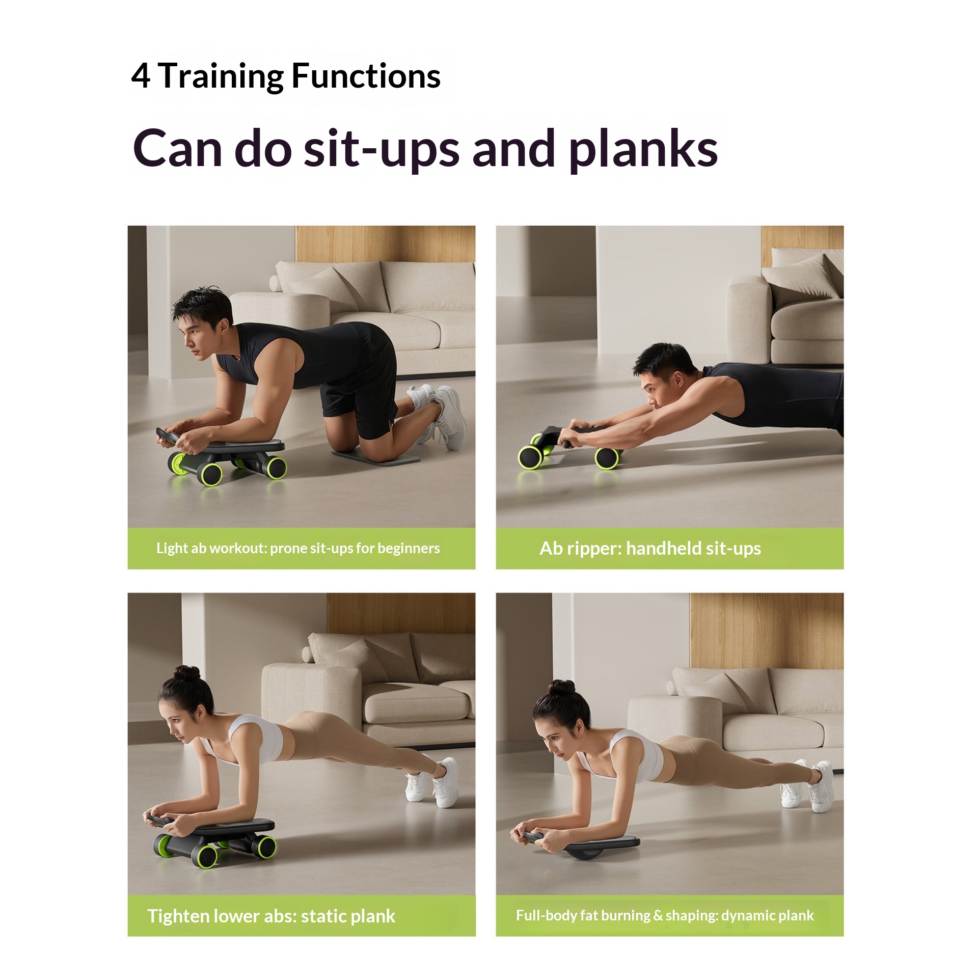 팔꿈치 지지대가 있는 복근 롤러, 4륜 미니 필라테스  - Ab Roller Wheel With Elbow Support 리뷰 및 가격