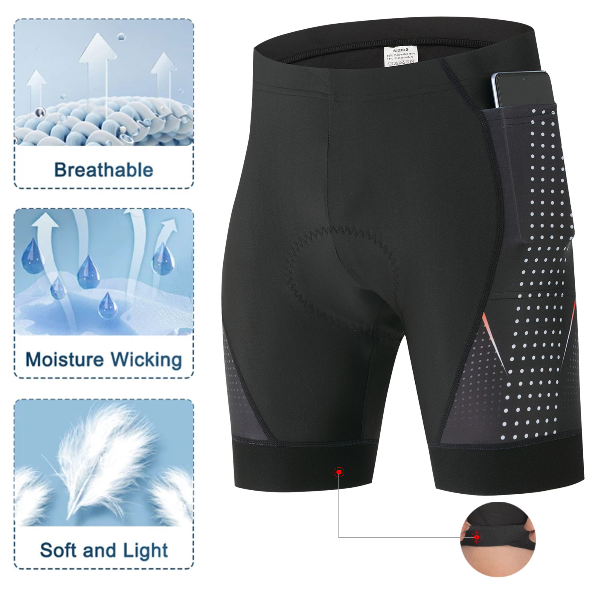 프리미엄 로드 바이크 반바지 5D 젤 패드 포함 남성용 - Padded Cycling Shorts 5D Gel 리뷰 및 가격