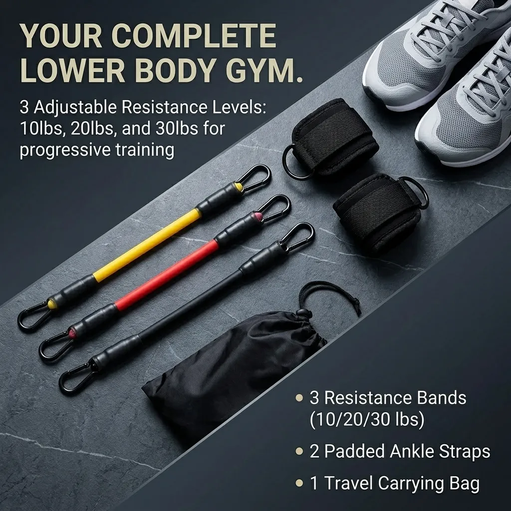 5피스 발목 저항 밴드 세트 근력 운동, 요가, 피트니 - Resistance Bands Set With Handles 리뷰 및 가격