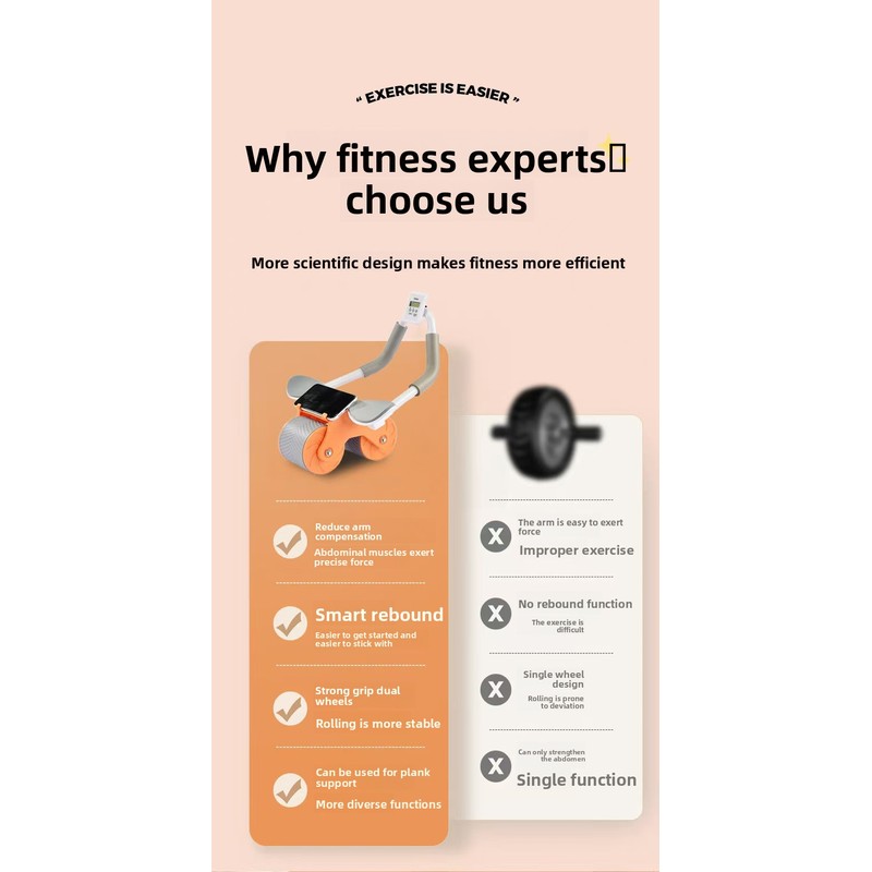 팔꿈치 지지대가 있는 자동 리바운드 복근 롤러 휠, 타 - Ab Roller Wheel With Elbow Support 리뷰 및 가격