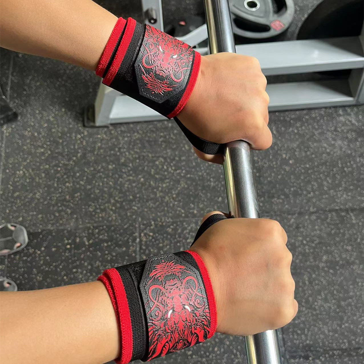 1 쌍 중국어 드래곤 피트니스 손목 스트랩 체육관 역도 - Wrist Wraps Weightlifting Support 리뷰 및 가격
