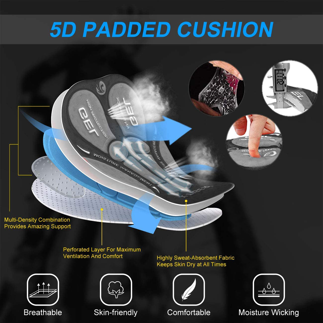 X-TIGER 남성용 사이클링 속옷 반바지 5D 패딩  - Padded Cycling Shorts 5D Gel 리뷰 및 가격