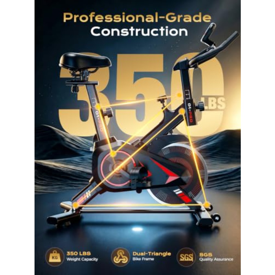 350파운드 하중을 견딜 수 있는 스틸 프레임의 블랙  - Exercise Bike Magnetic Resistance 리뷰 및 가격