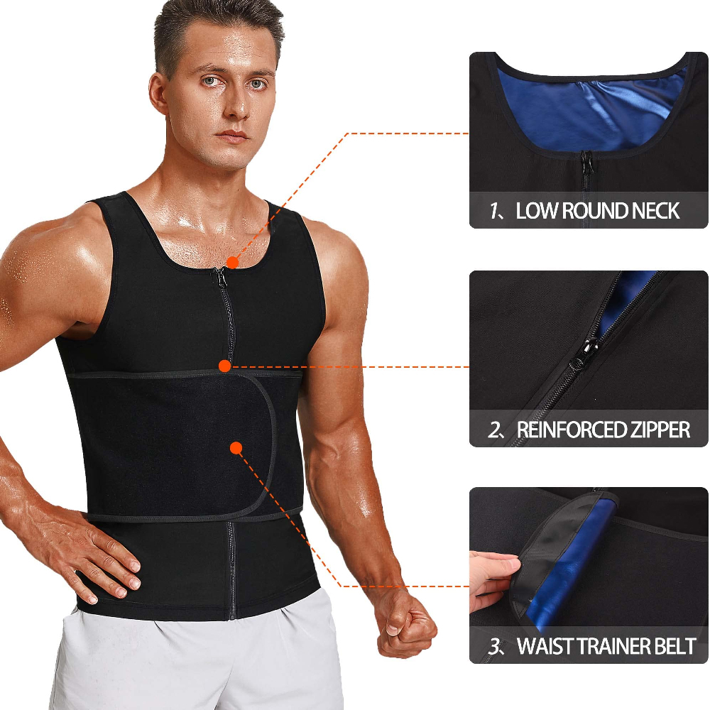 남성용 지퍼 사우나 웨이스트 트레이너 베스트 네오프렌  - Sweat Waist Trainer Belt Neoprene 리뷰 및 가격